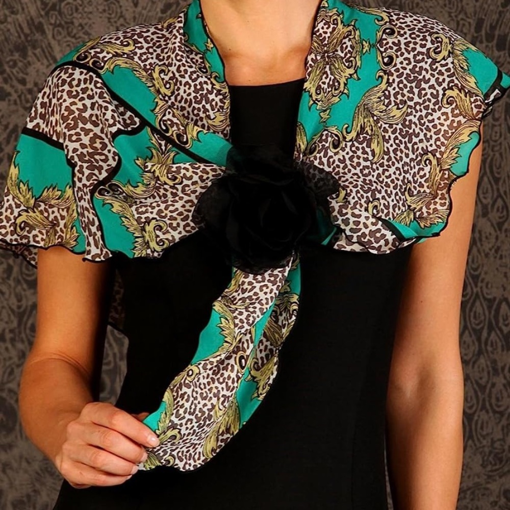 Pirose Anita Scarf By Reno Rose Can Be Worn 12 Signature Ways Size Short NWT NEW - Picture 14 of 14